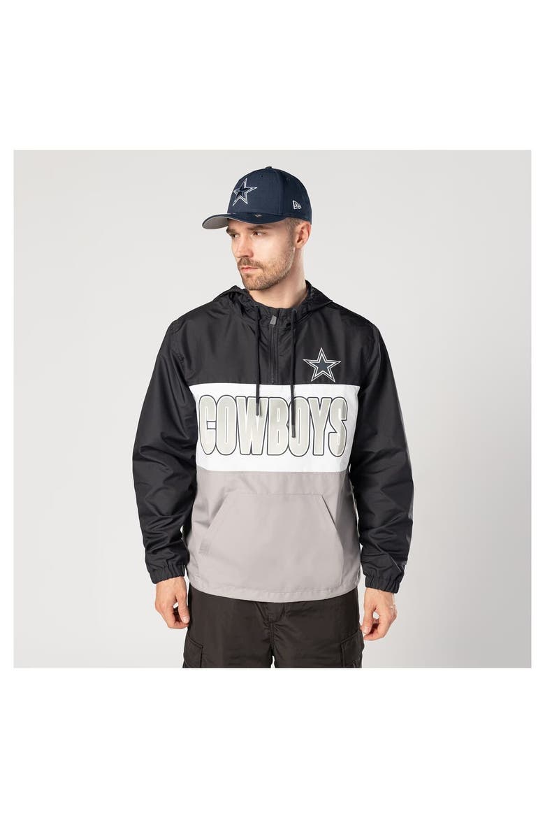 Men's New Era Navy Dallas Cowboys Ripstop Quarter-Zip Hooded Windbreaker, Main, color, Navy