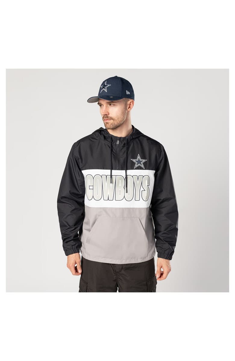 New Era Men's New Era Navy Dallas Cowboys Ripstop Quarter-Zip Hooded Windbreaker, Main, color, Navy