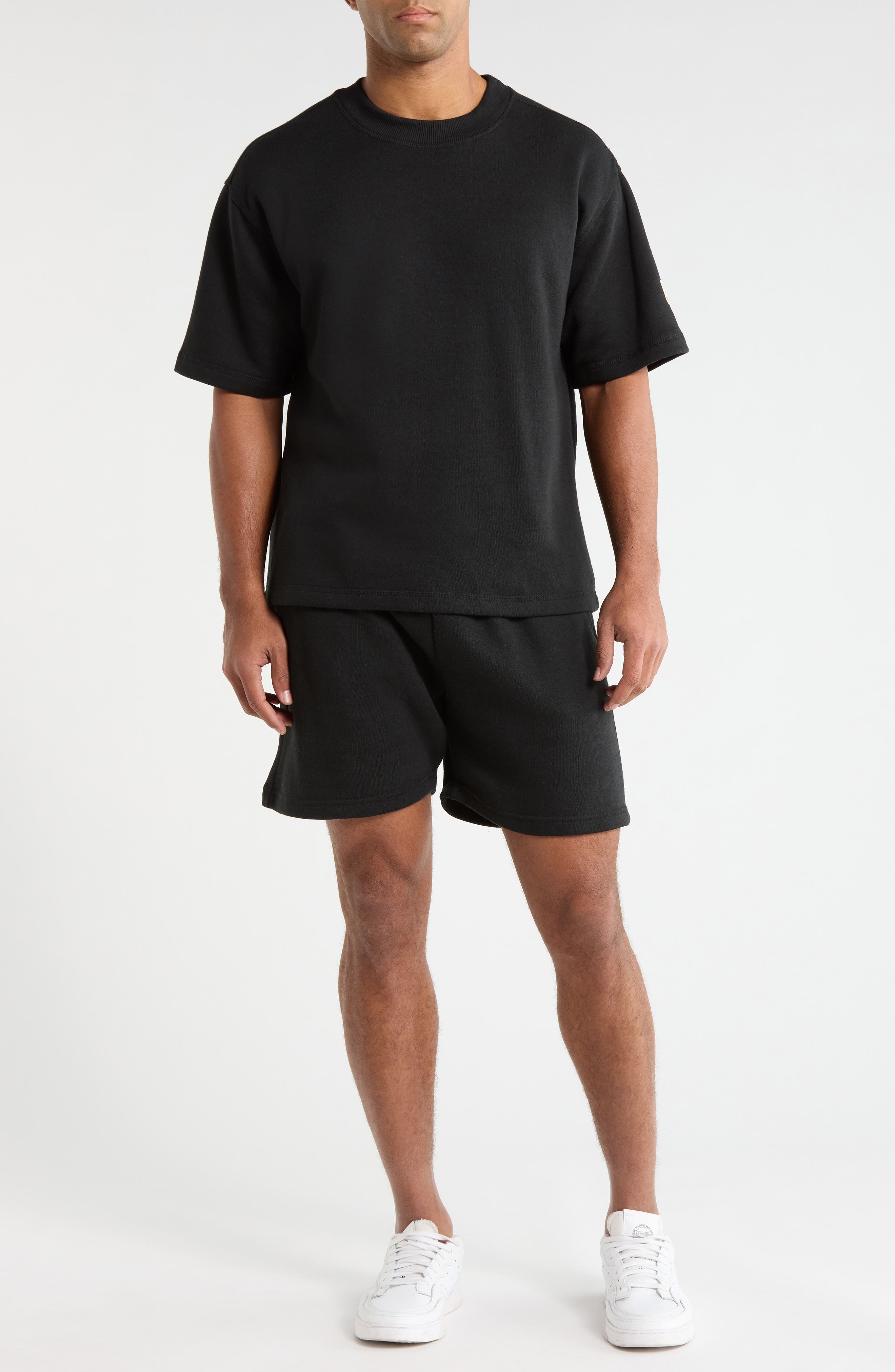 FLEECE FACTORY Short Sleeve Sweatshirt & Shorts Set