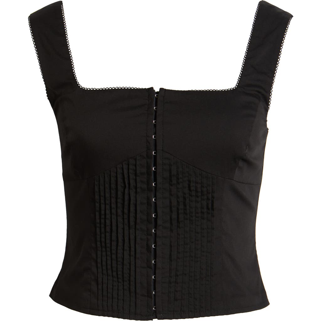 Open Edit Pintuck Bustier Top In Black