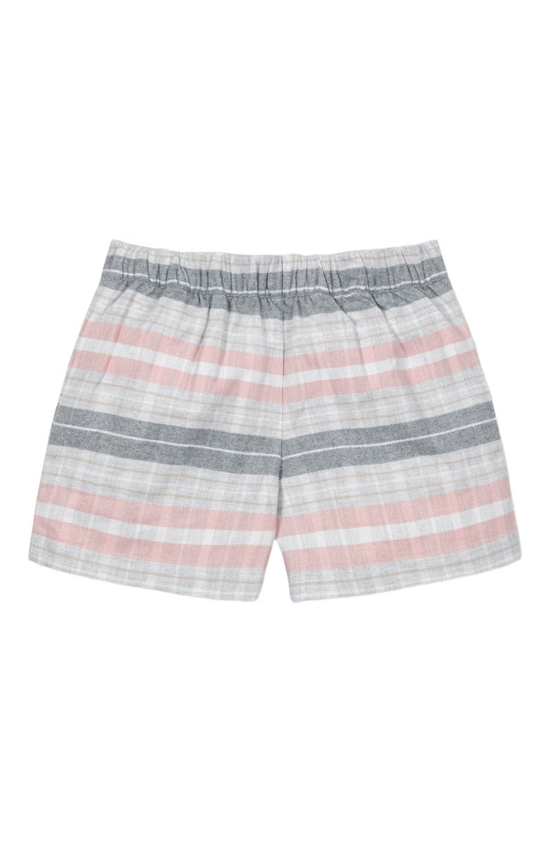 Hope & Henry Baby Girls' Organic Pleated Flannel Short, Infant, Alternate, color, Gray And Rose Plaid