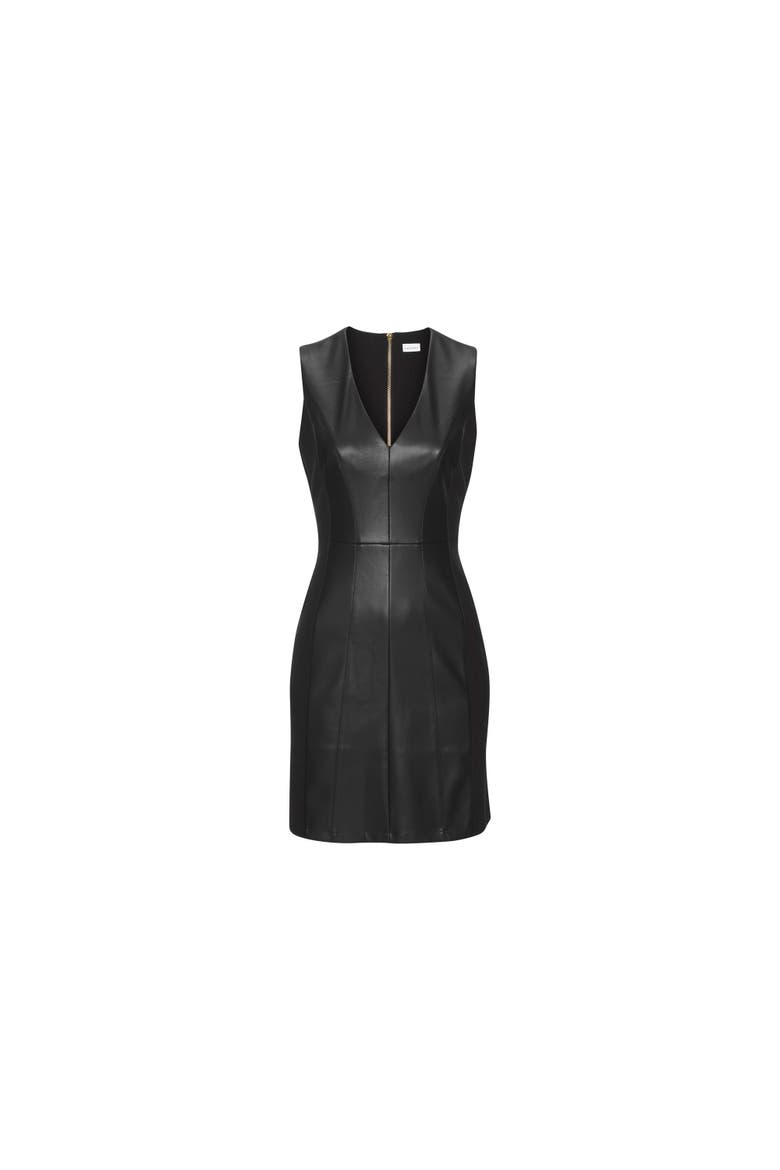 Women's Faux Leather Dress, Alternate, color, Black