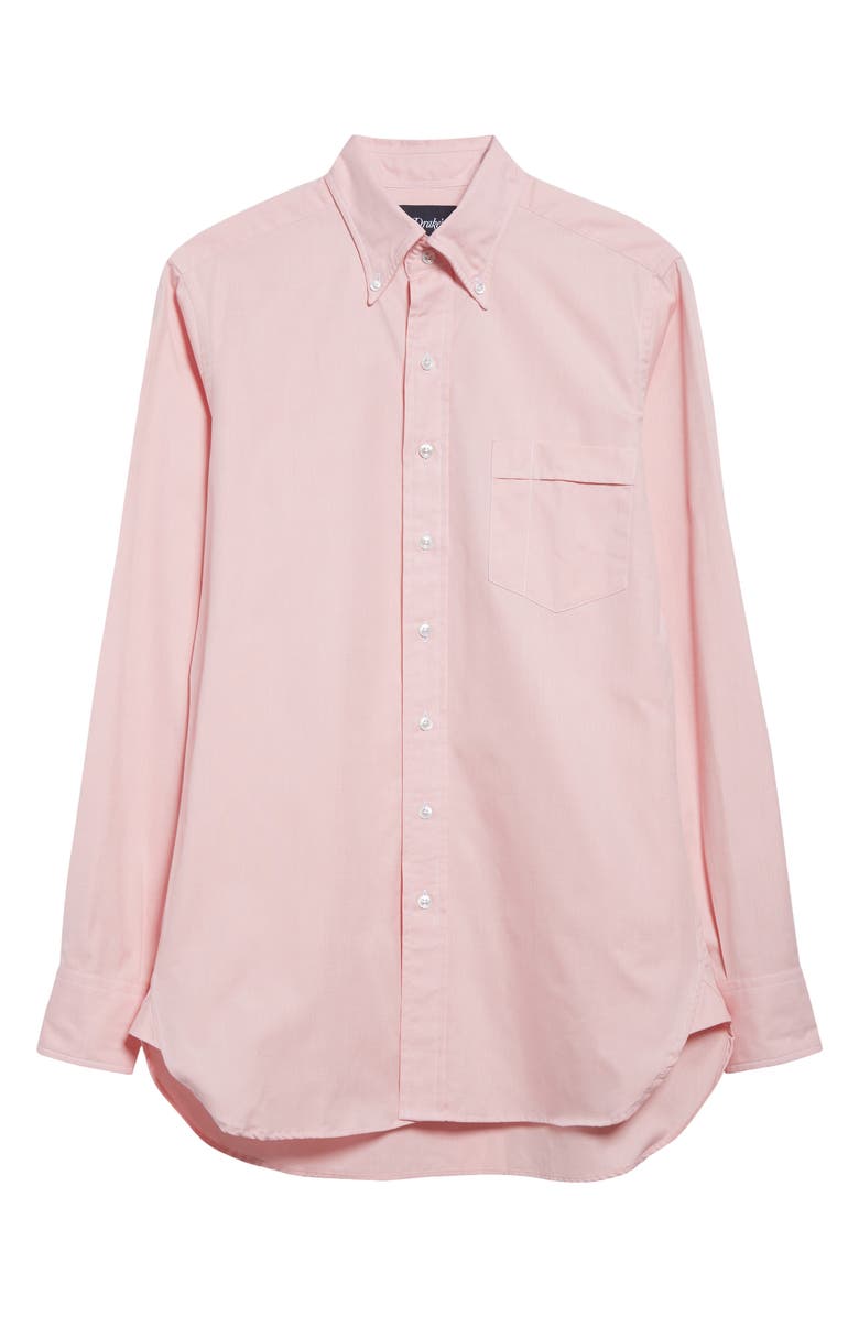 Drake's Pinpoint Cotton Oxford Button-Down Shirt, Alternate, color, Pink