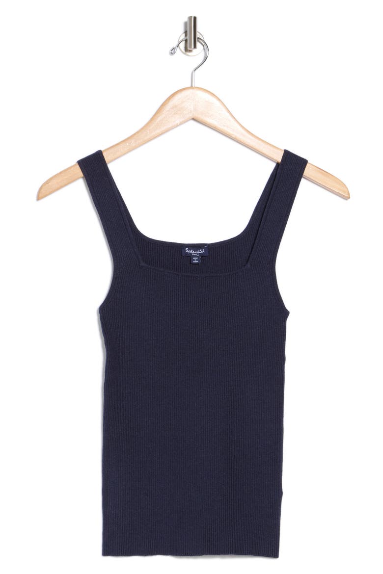 Rib Knit Sleeveless Sweater, Alternate, color, NAVY
