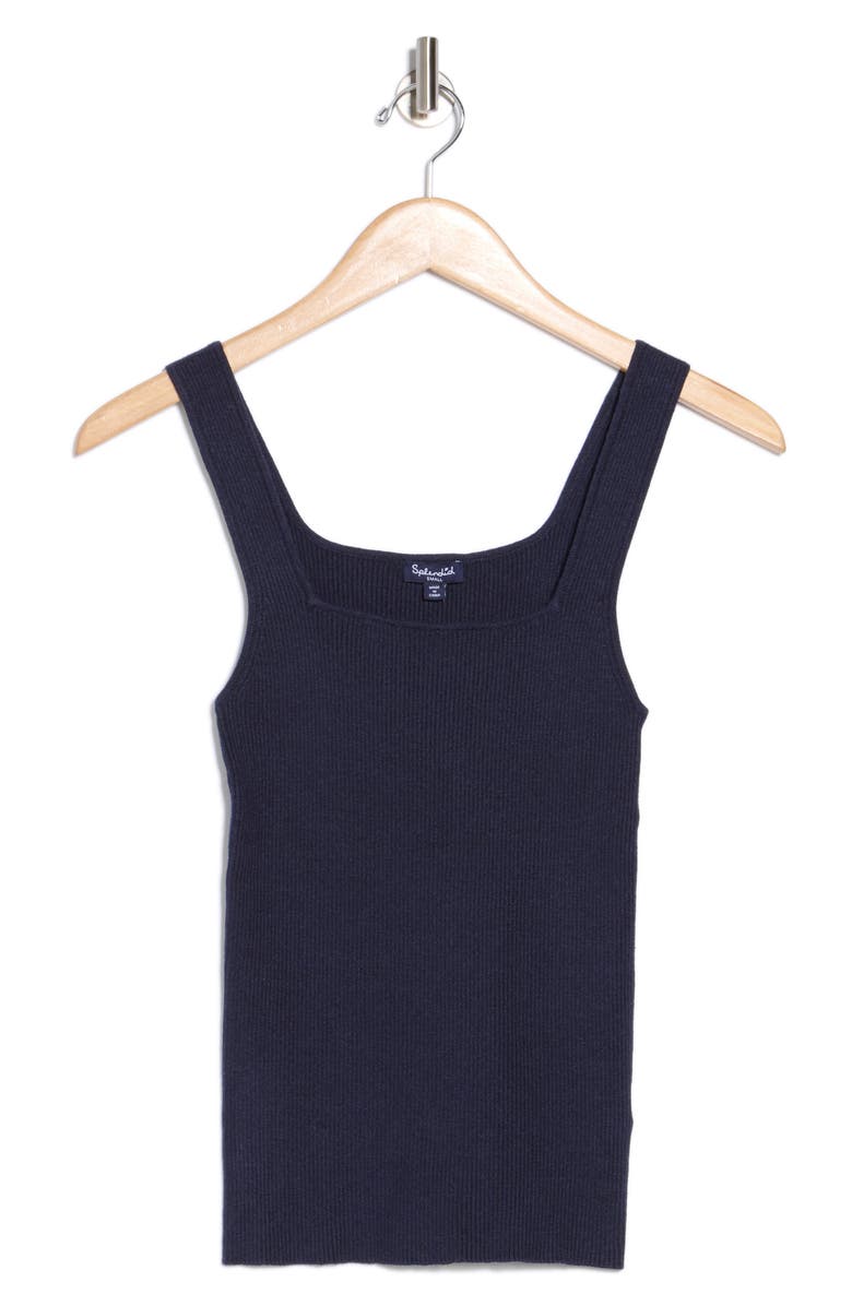 Splendid Rib Knit Sleeveless Sweater, Alternate, color, Navy