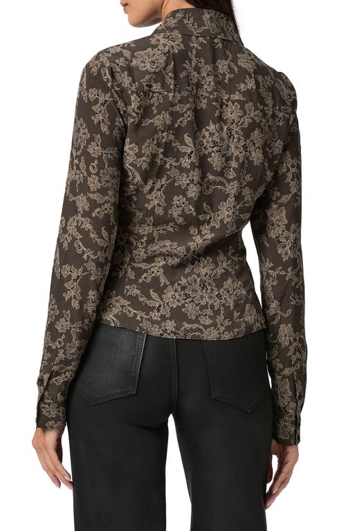 Paige Womens Black Multi Desano Lace-print Woven Shirt In Brown