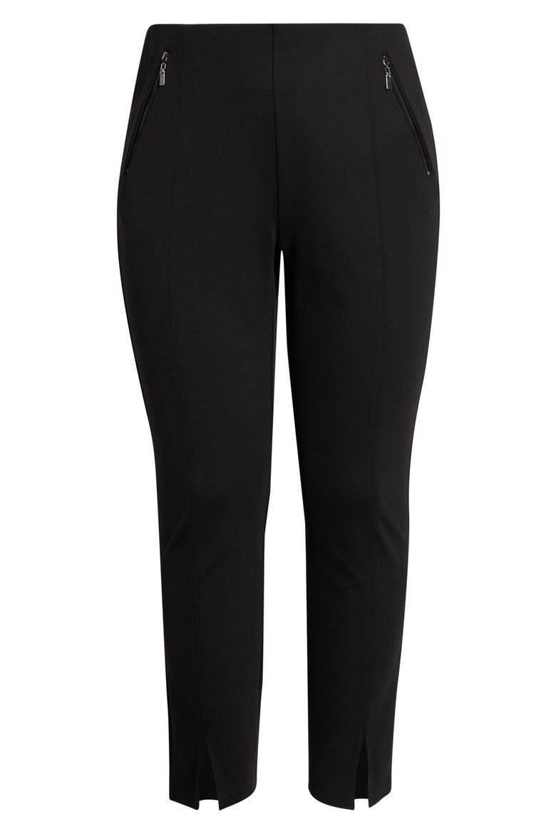 Zip Pocket Slit Hem Pants, Alternate, color, BLACK