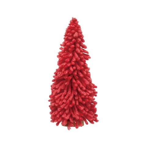 Fabric Yarn Tree with Wood Base, Hot Pink