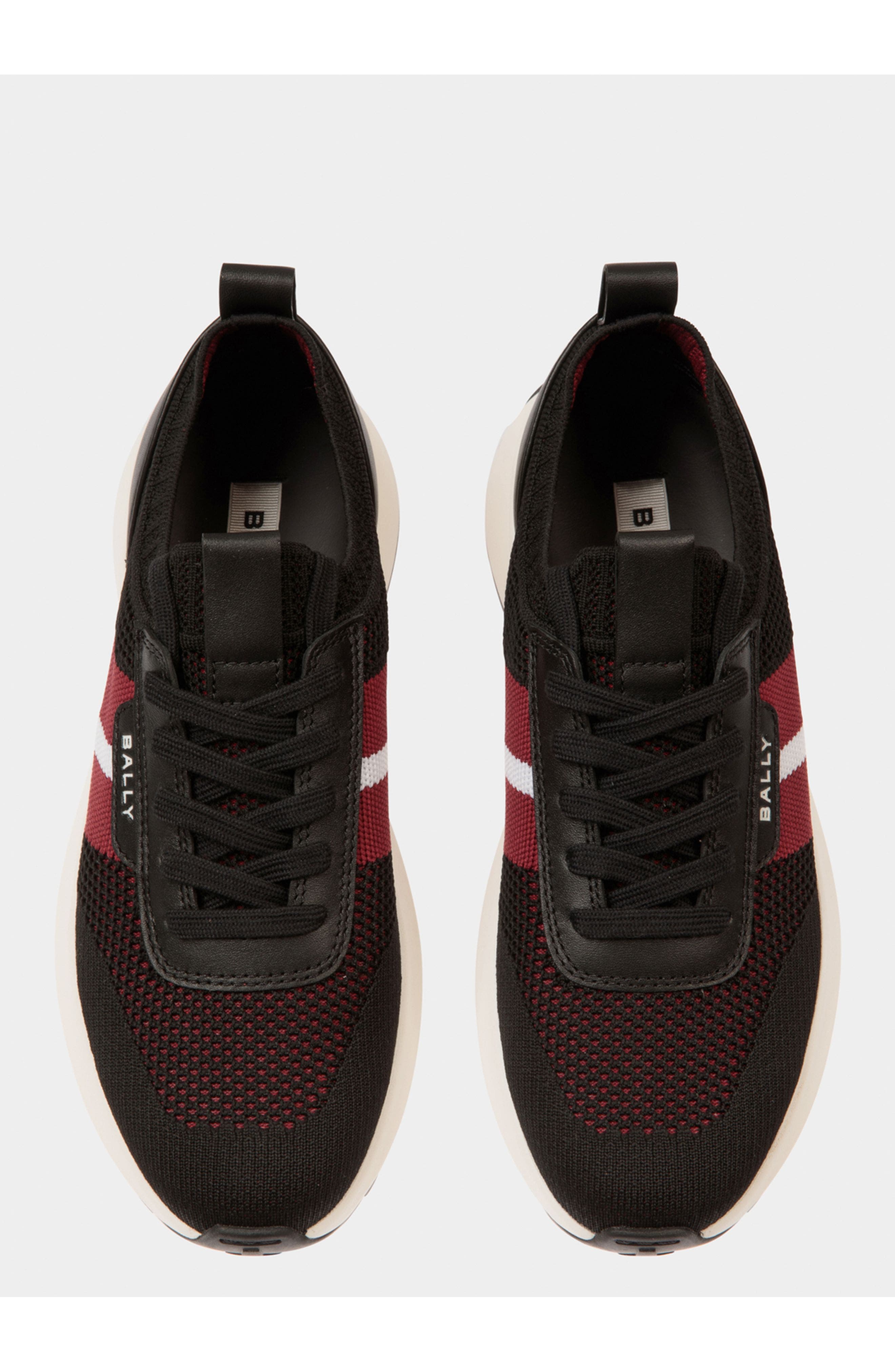 Bally Outline Sneaker in Knit Lined with Leather, Alternate, color, Black