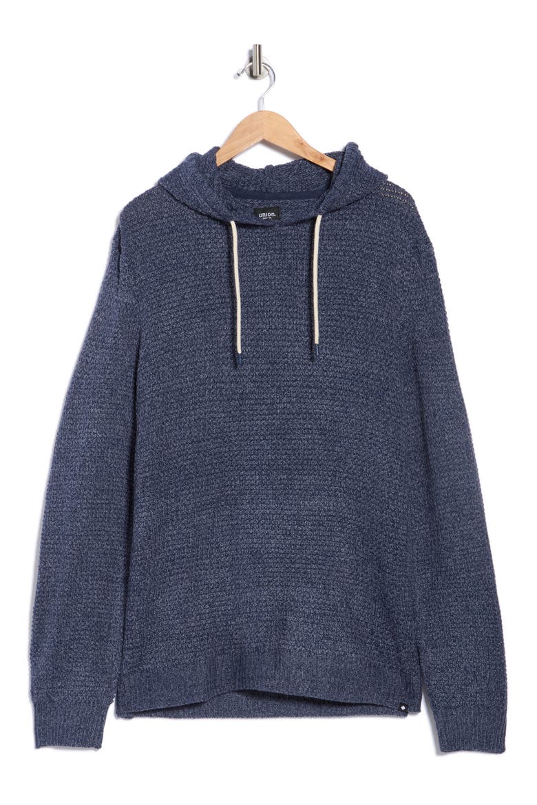 Milo Marled Thermal Stitch Hooded Sweater, Alternate, color, NOCTURNE