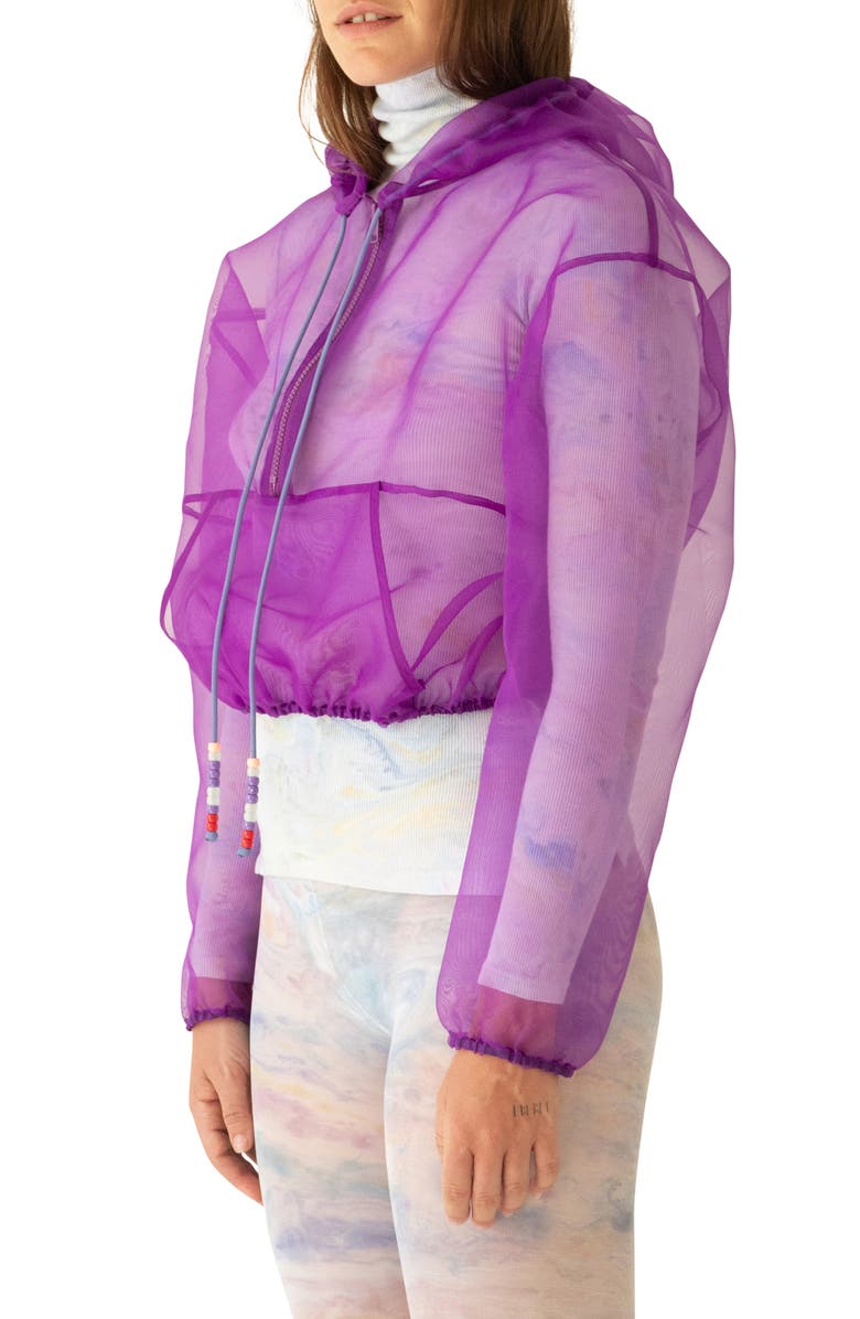 KkCo Transparent Organza Crop Hoodie, Alternate, color, 