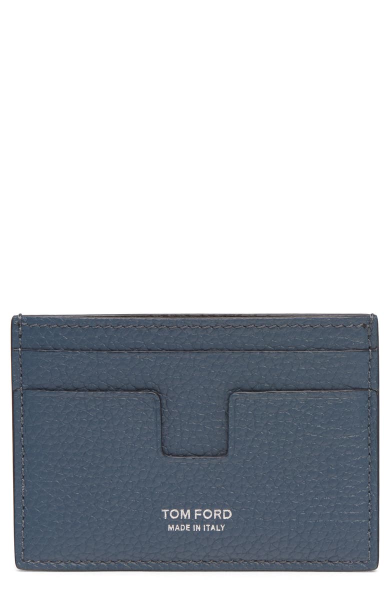 TOM FORD T-Line Soft Grain Leather Card Holder with Money Clip, Main, color, 