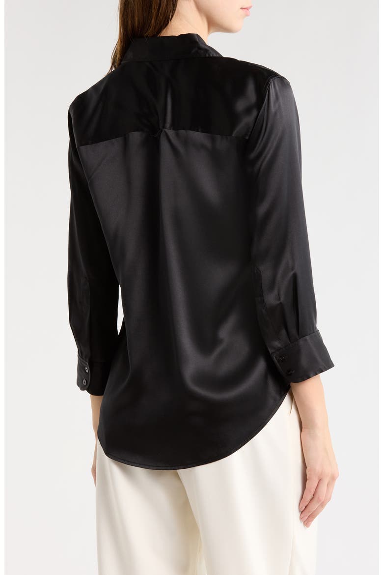Dani Silk Charmeuse Blouse, Alternate, color, BLACK/BLACK