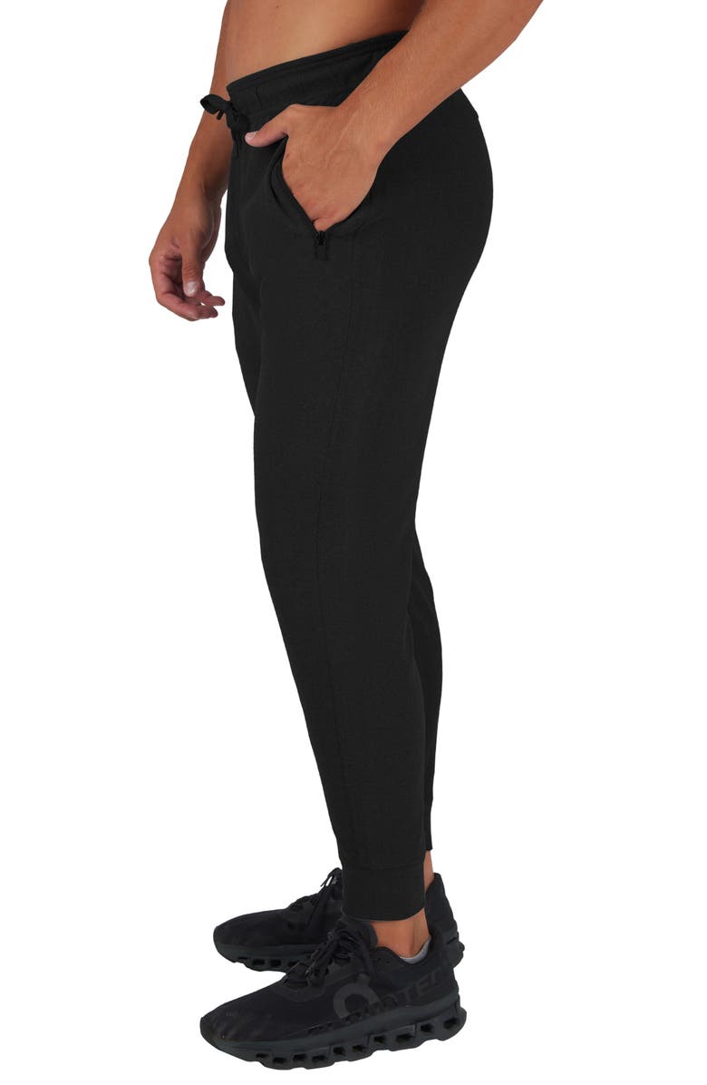90 DEGREE BY REFLEX Ultra Mélange Fleece Joggers, Alternate, color, Black