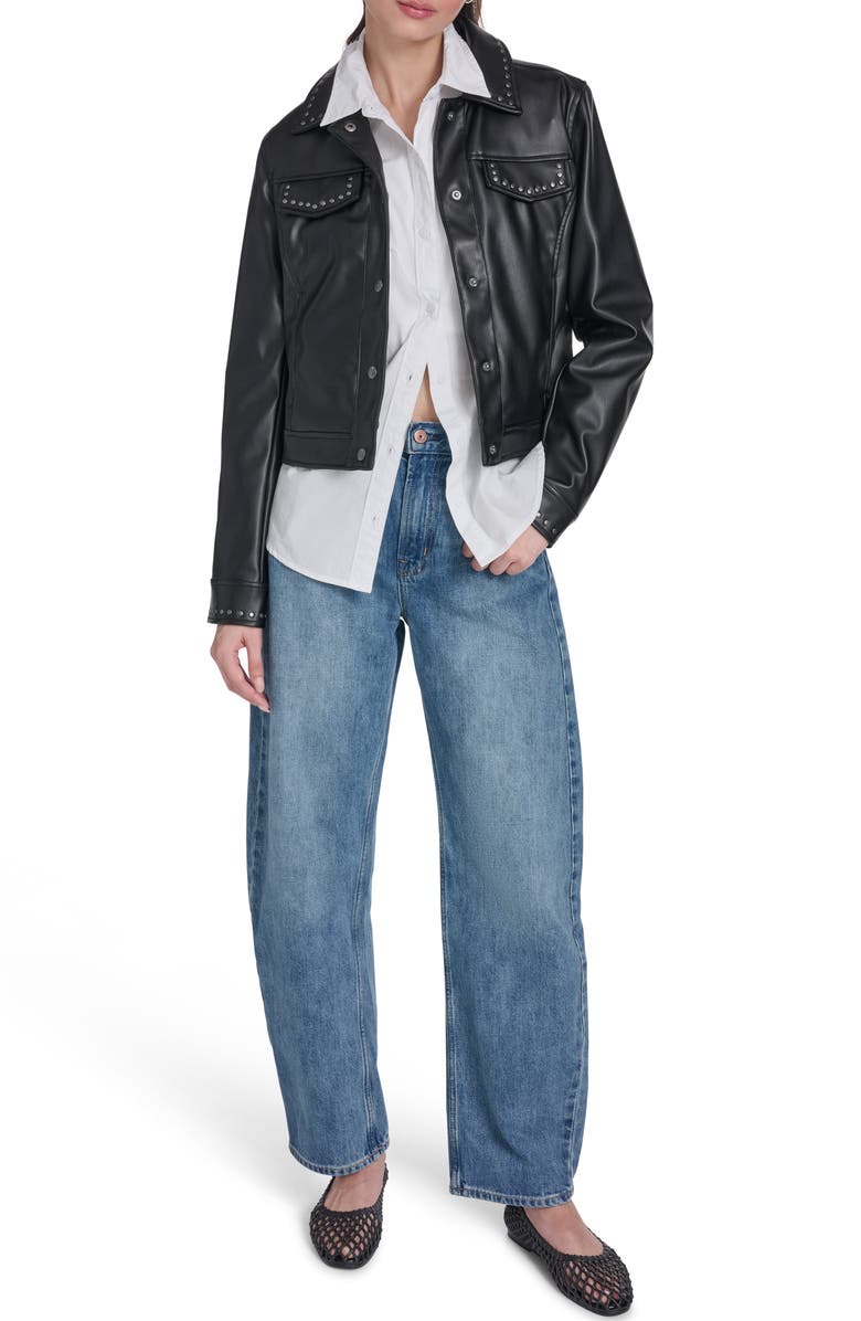 Levi's Studded Faux Leather Jacket, Alternate, color, Black