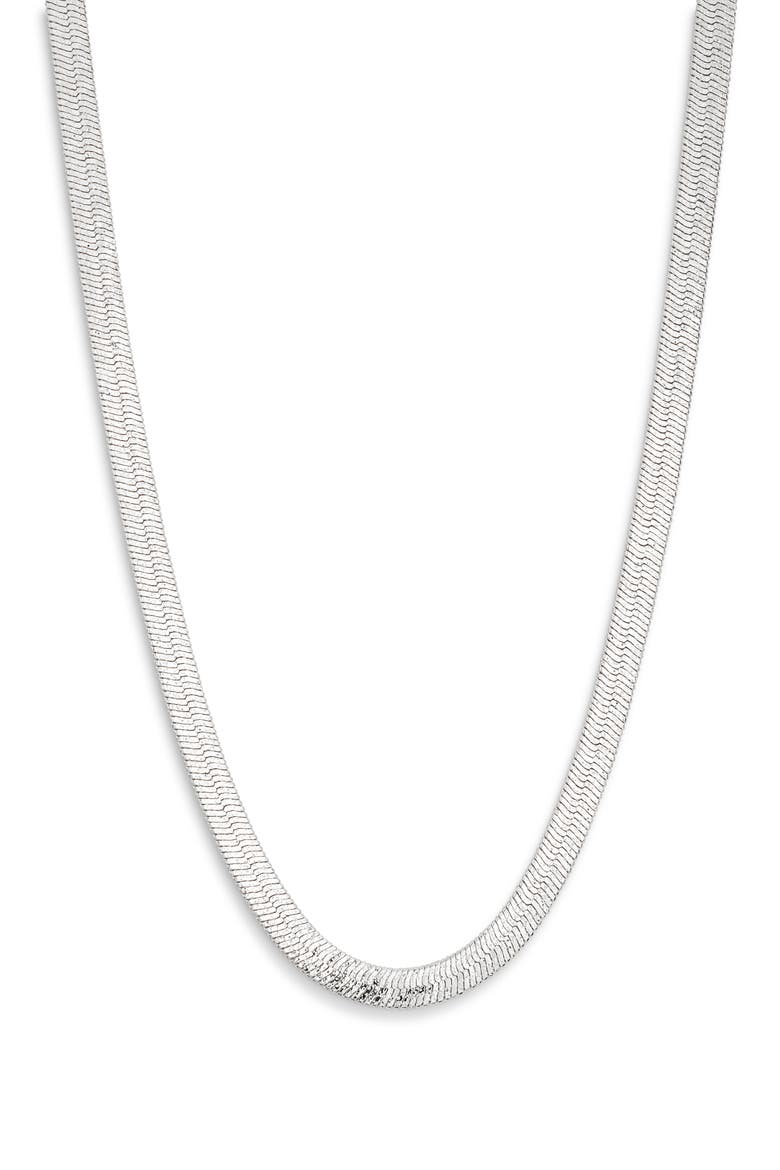 Shimmer Dust Snake Chain Necklace, Main, color, SILVER