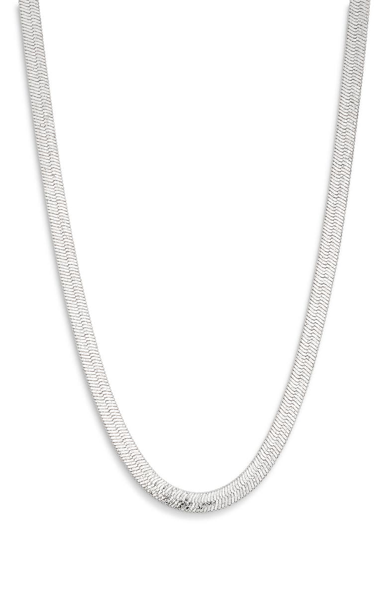 NORDSTROM RACK Shimmer Dust Snake Chain Necklace, Main, color, Silver