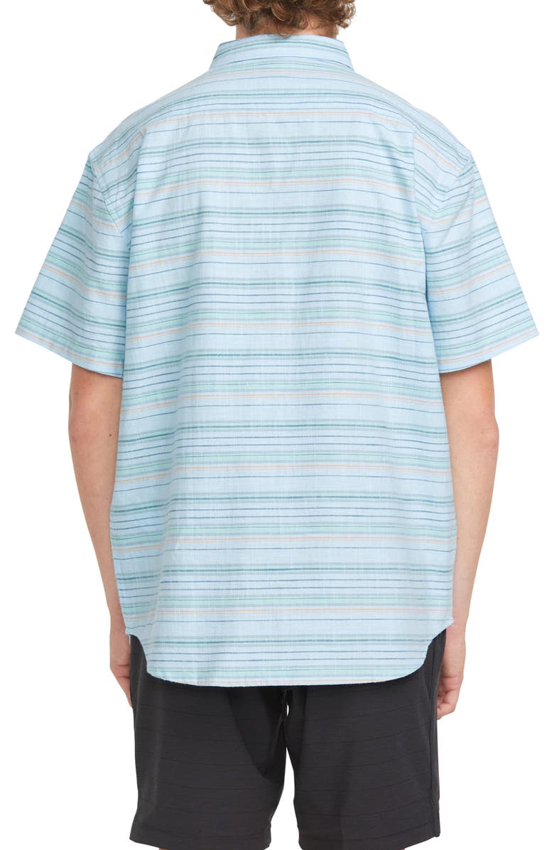 Billabong All Day Stripe Short Sleeve Cotton Button-Up Shirt, Alternate, color,
