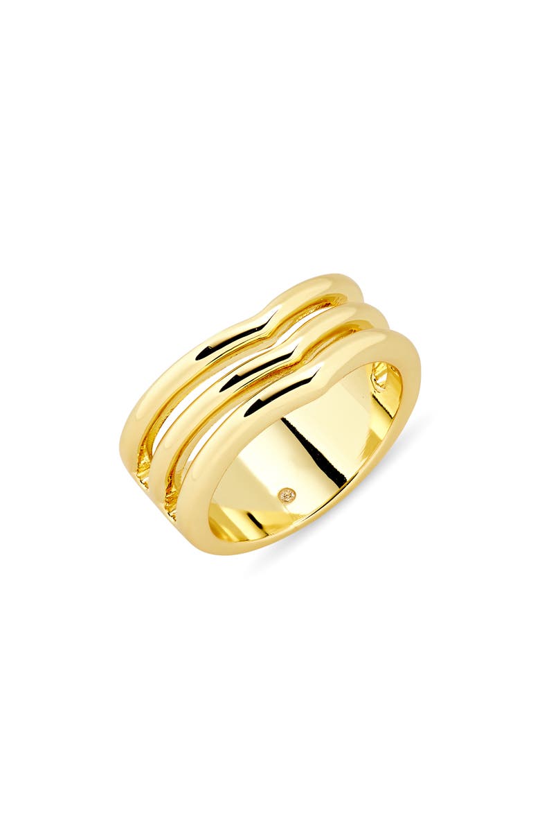 Covet Chevron Band Ring, Main, color, Gold