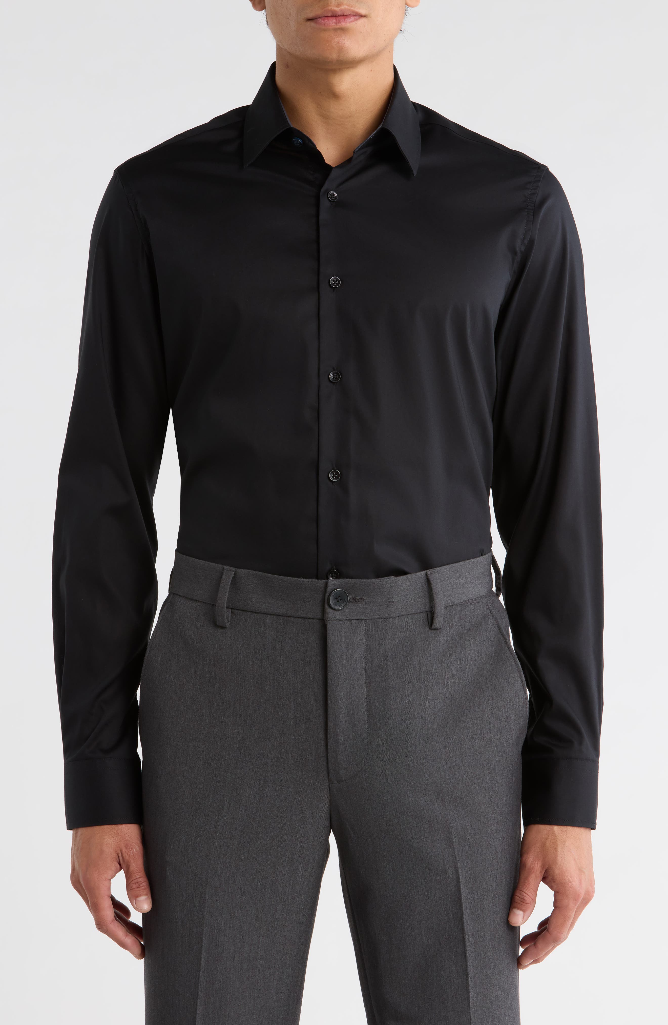 Duchamp Slim Fit Stretch Cotton Dress Shirt