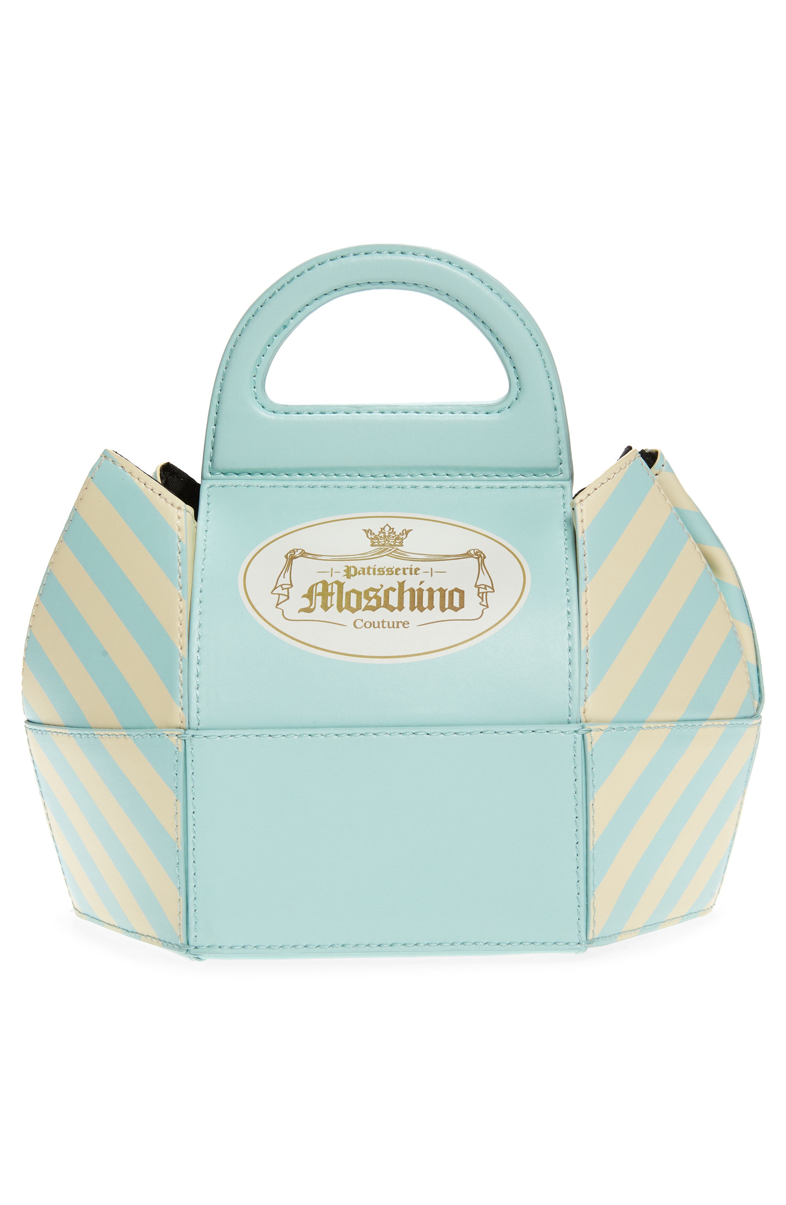 Moschino Cake Box Leather Top Handle Bag, Alternate, color, 