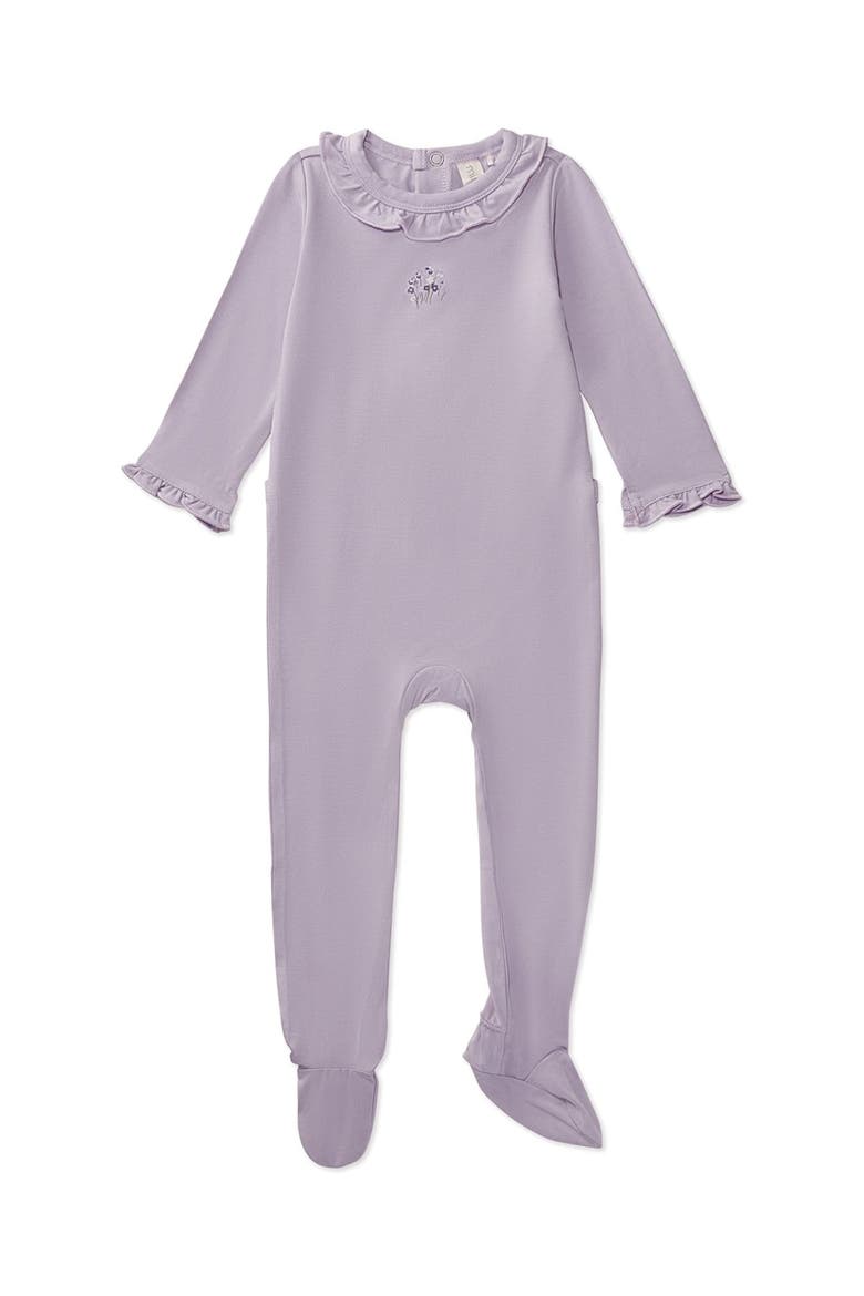 Baby and Toddler Girls Modal-Blend Ruffle-Trim Footie, Main, color, Orchid