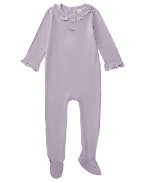 Baby and Toddler Girls Modal-Blend Ruffle-Trim Footie