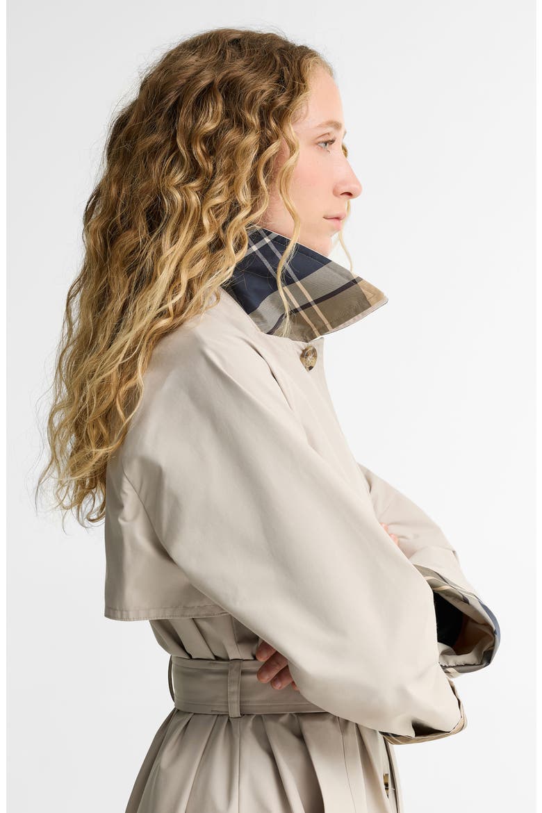 Antonella Showerproof Belted Coat, Alternate, color, MIST/ BIRCHWOOD DRESS