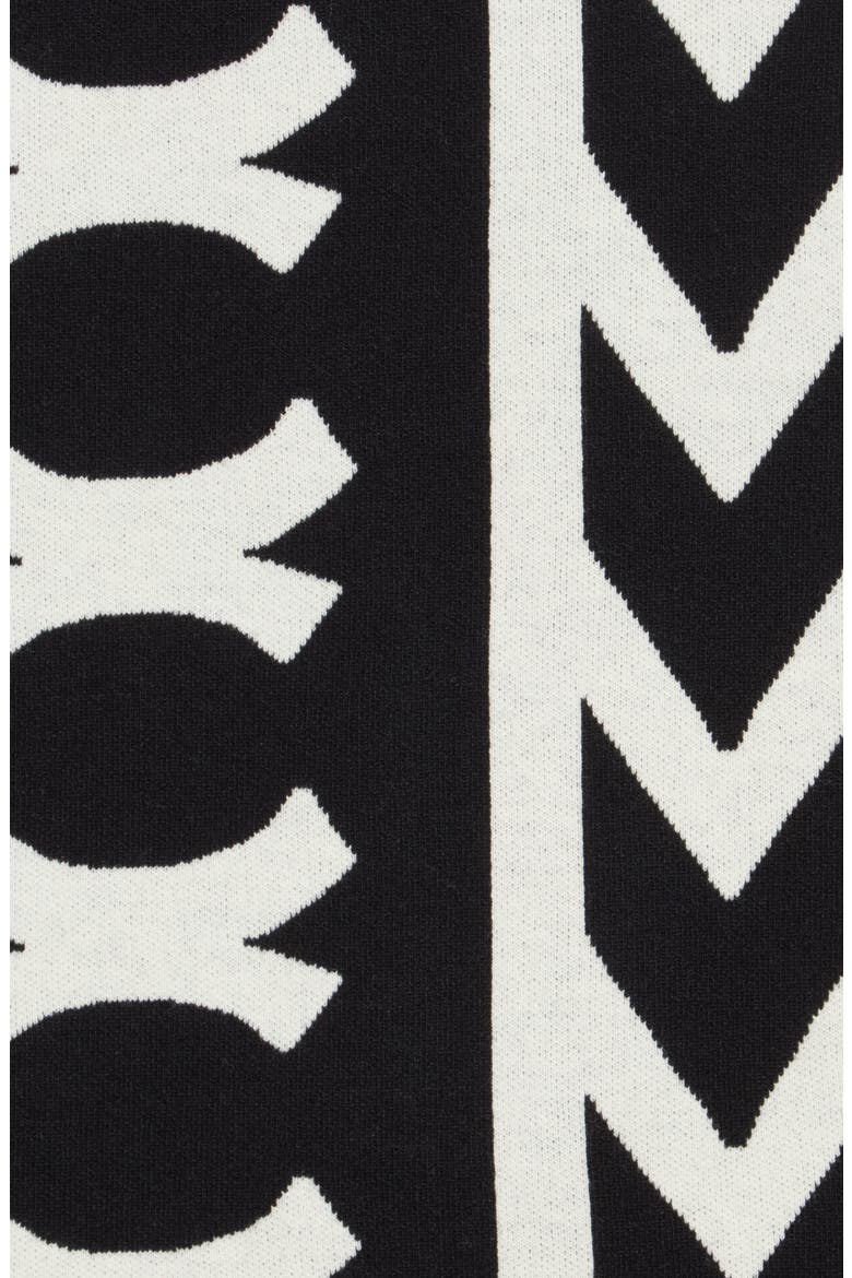 Monogram Wool Tube Skirt, Main, color, BLACK/IVORY