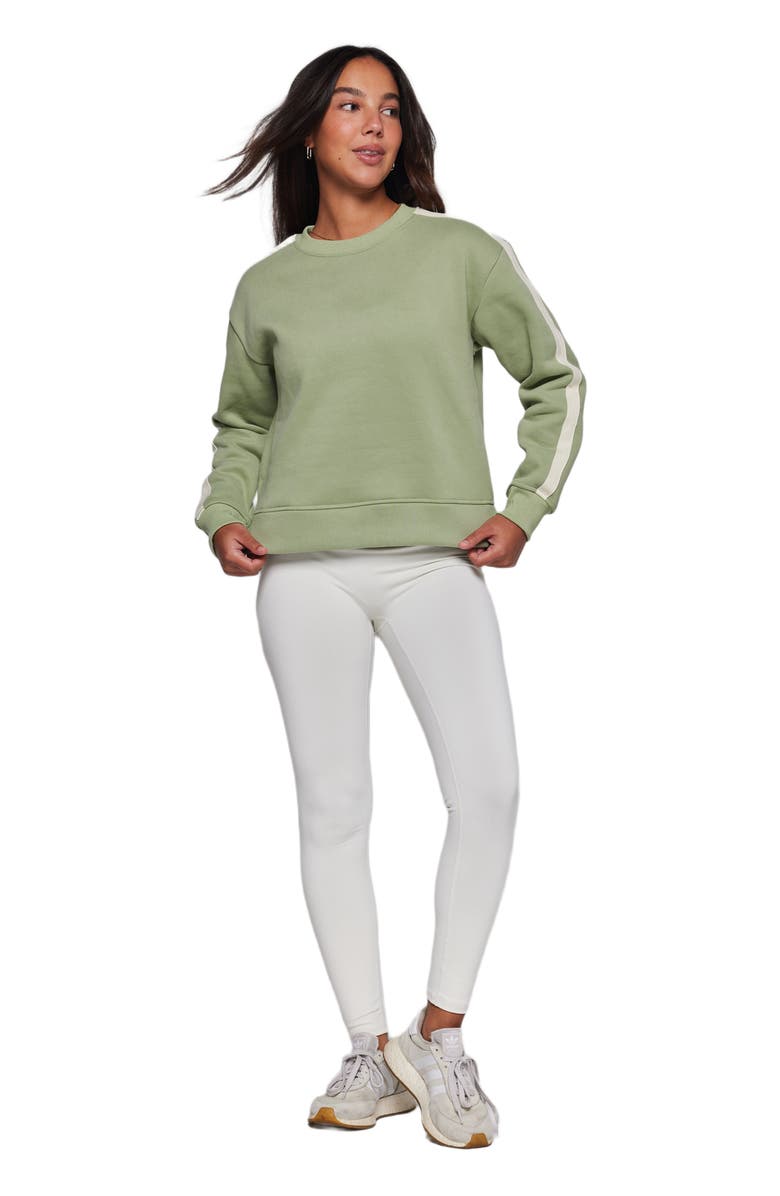 Rebody Active Sideline Fleece Sweatshirt, Alternate, color, Matcha/Bone