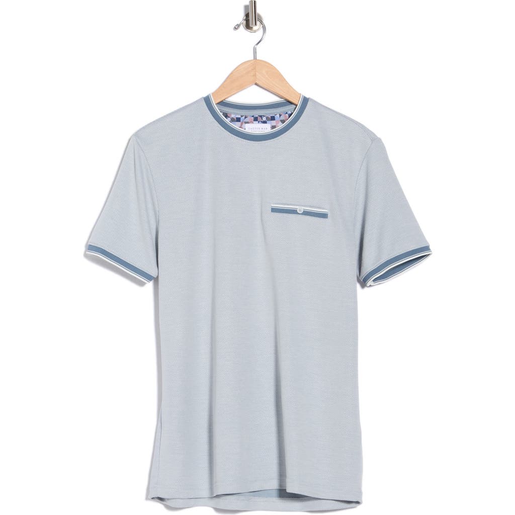 Cactus Man Tipped Cotton Jacquard T-shirt In Ocean Blue