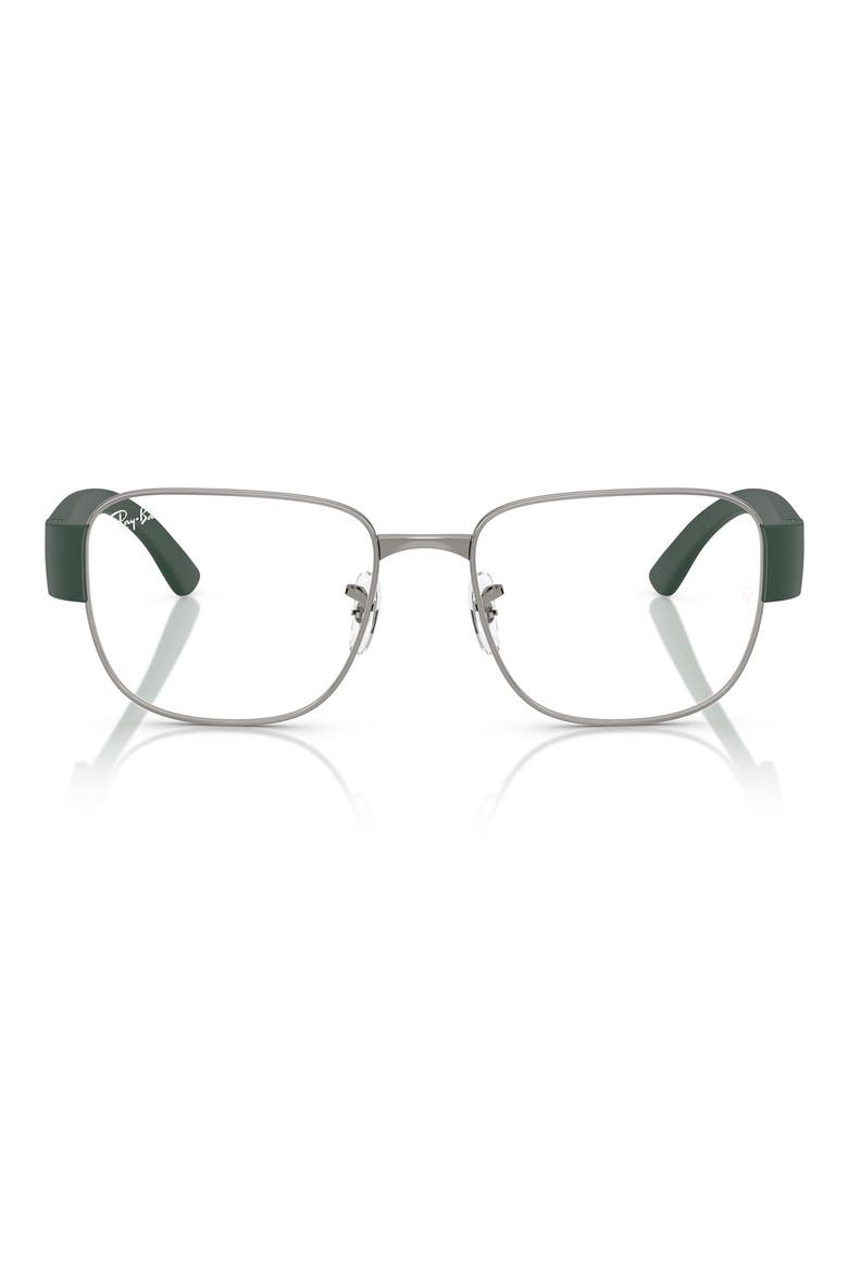 55mm Square Optical Glasses, Main, color, GUNMETAL