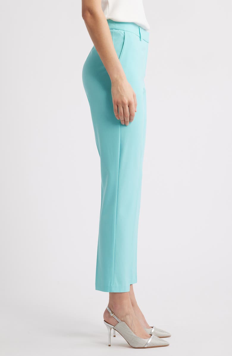 Tahari ASL Classic Straight Leg Pants, Alternate, color, Turquoise