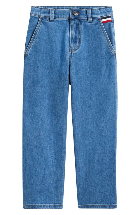 Kids' Tricolor Stripe Straight Leg Jeans