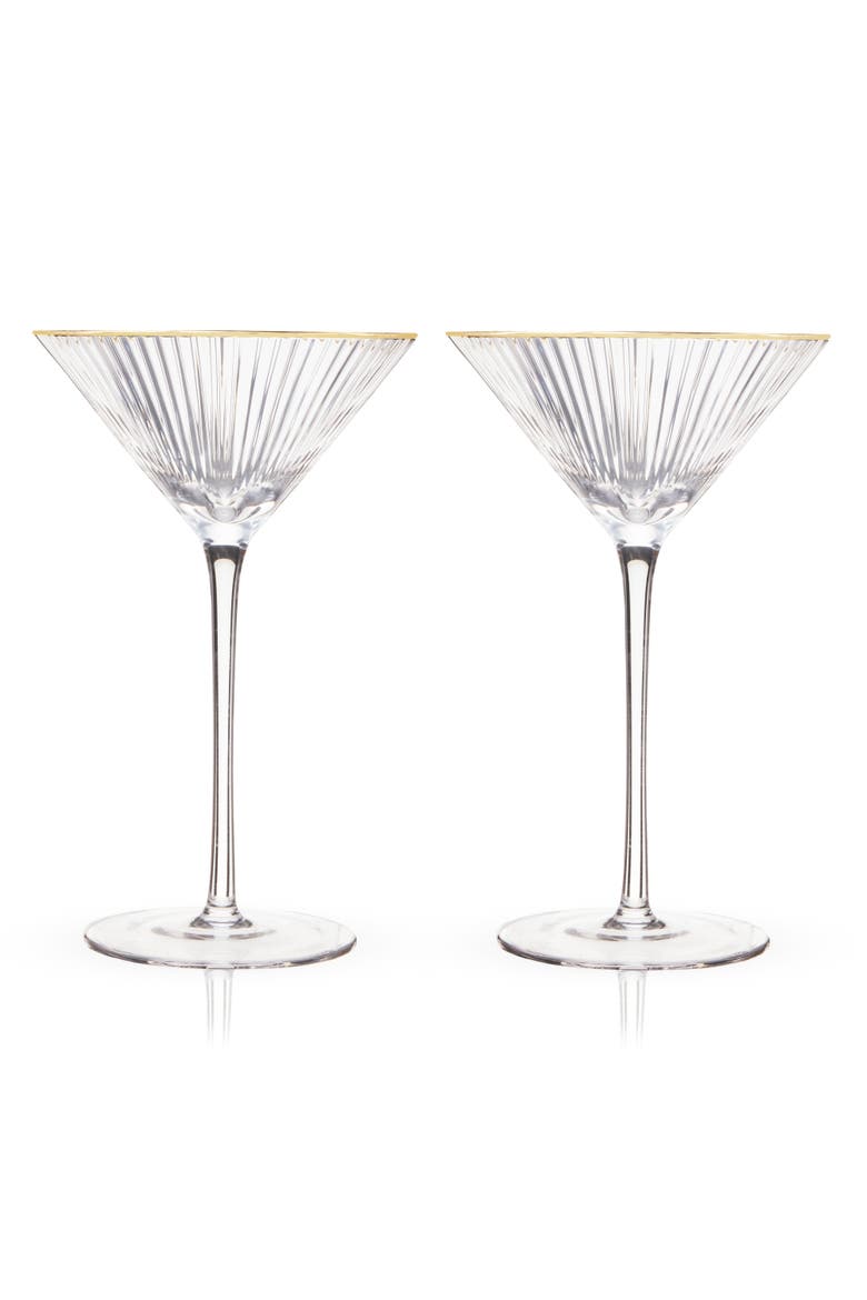 Meridian Crystal Martini Glasses Set of 2, Main, color, Clear