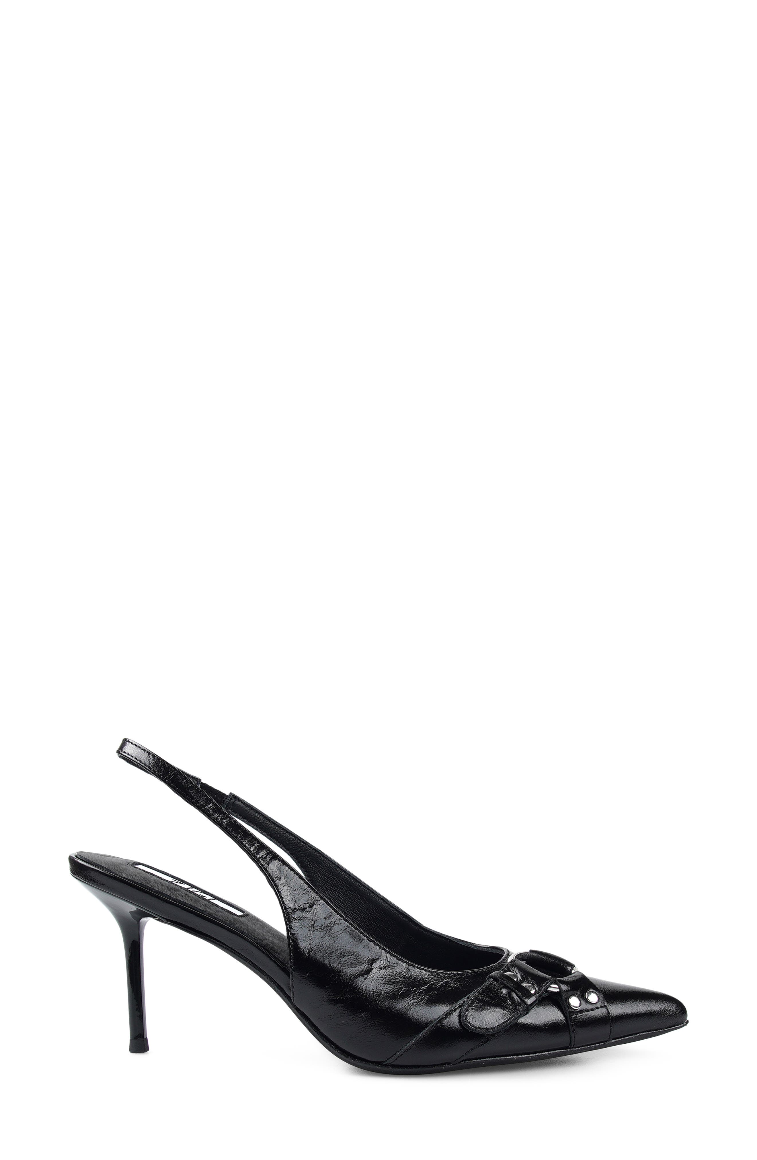 Buena Slingback Pointed Toe Pump, Alternate, color, BLACK LEATHER
