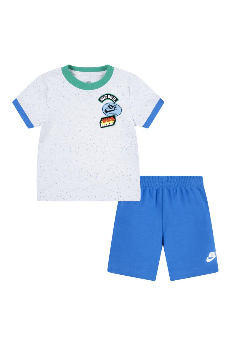 Kids' Sportswear Jersey Graphic T-Shirt & French Terry Shorts Set, Main, color, LIGHT PHOTO BLUE