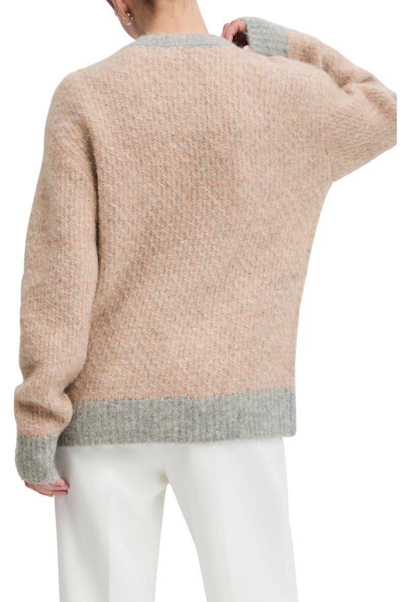 The Rio Alpaca Blend Cardigan, Alternate, color, ROSE DUST/ LIGHT GREY