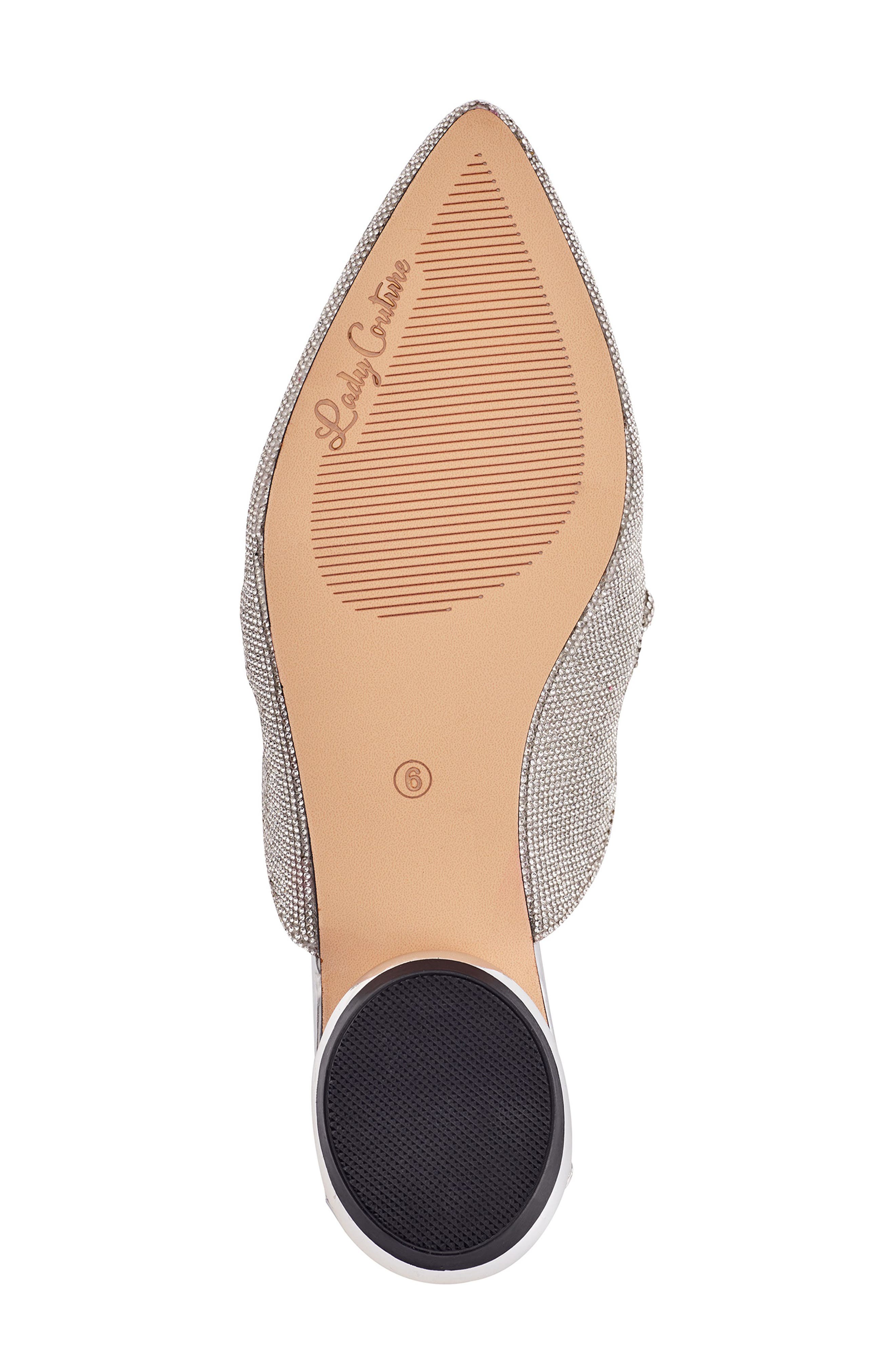 LADY COUTURE Micro Rhinestone Loafer Mule, Alternate, color, Silver