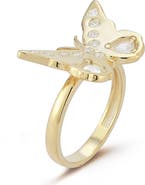SPHERA MILANO Sterling Silver & CZ Butterfly Ring