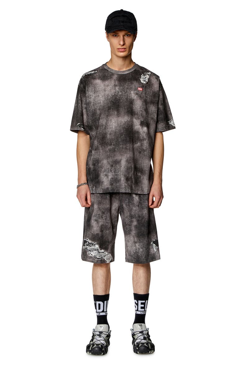DIESEL<sup>®</sup> T-Wash-N2 Loose Fit Trompe L'Oeil Denim Print T-Shirt, Alternate, color,