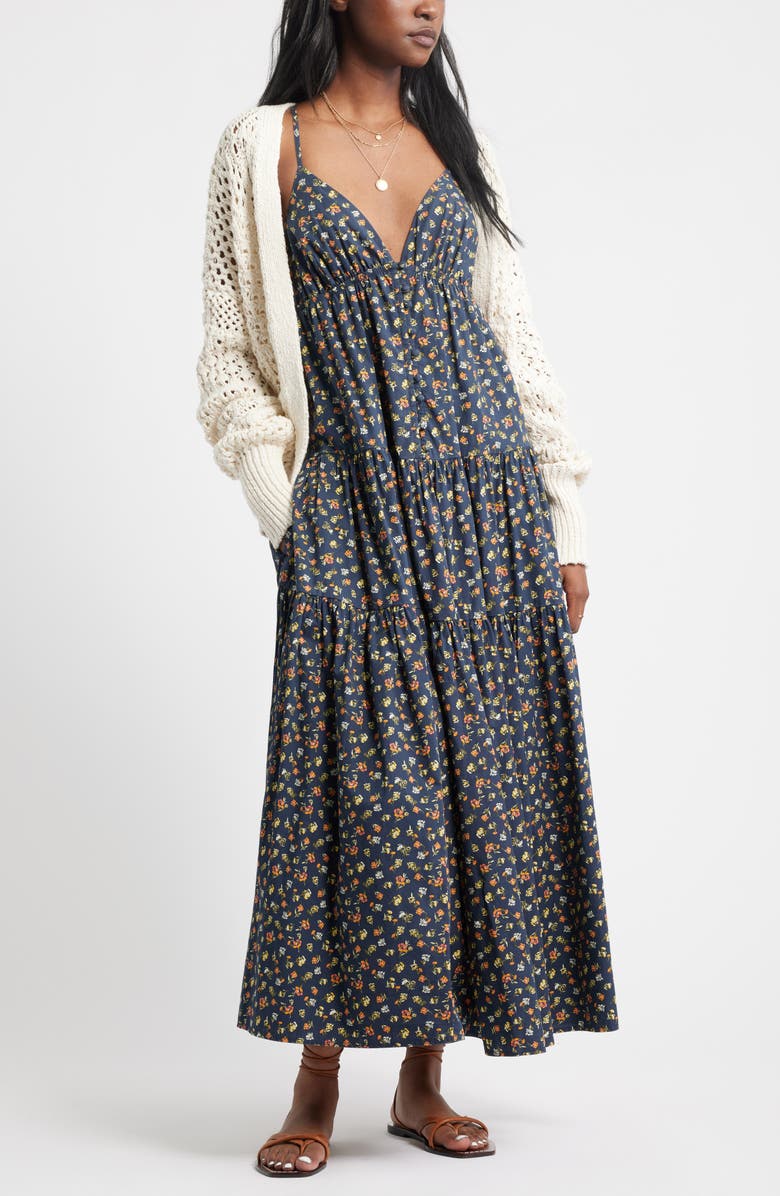 Floral Tiered Cotton Maxi Sundress