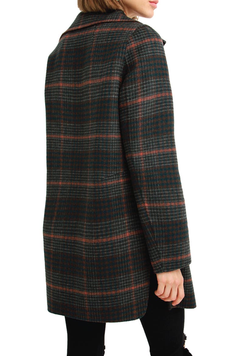 Ex-Boyfriend Plaid Wool Blend Coat, Alternate, color, BROWN PLAID