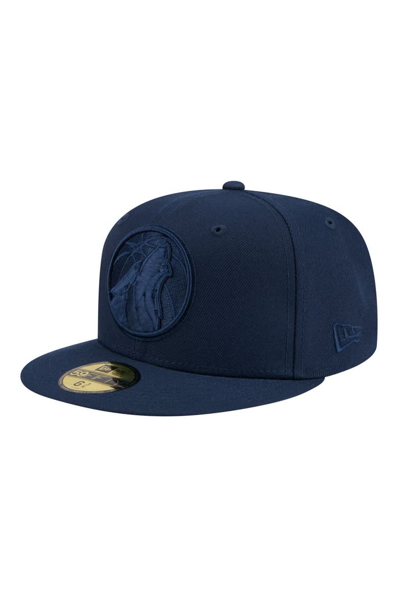 Men's New Era Navy Minnesota Timberwolves Tonal Color Pack 59FIFTY Fitted Hat, Main, color, Navy