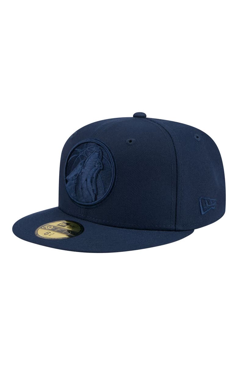 New Era Men's New Era Navy Minnesota Timberwolves Tonal Color Pack 59FIFTY Fitted Hat, Main, color, Navy