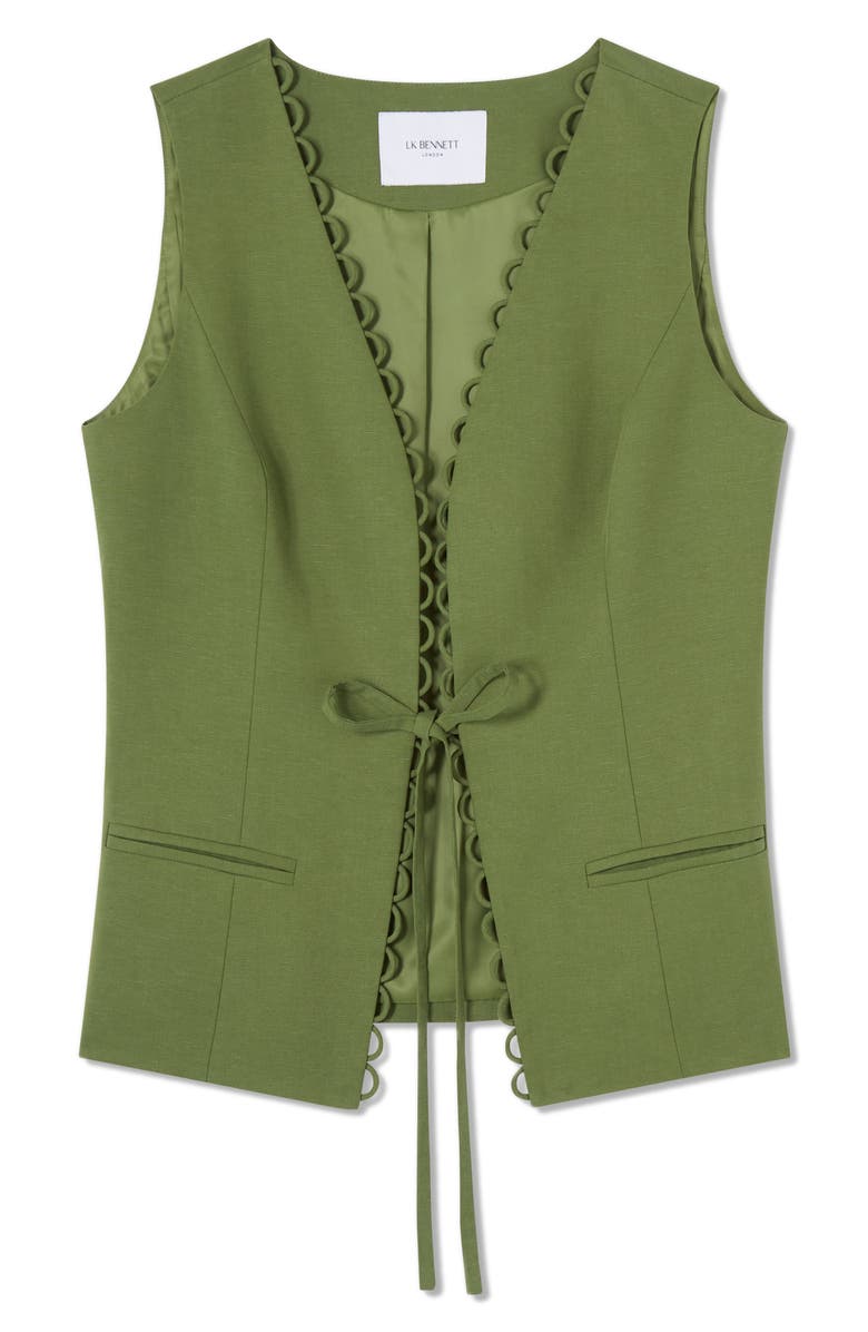 LK Bennett Frances Scallop Trim Vest, Alternate, color, Leaf