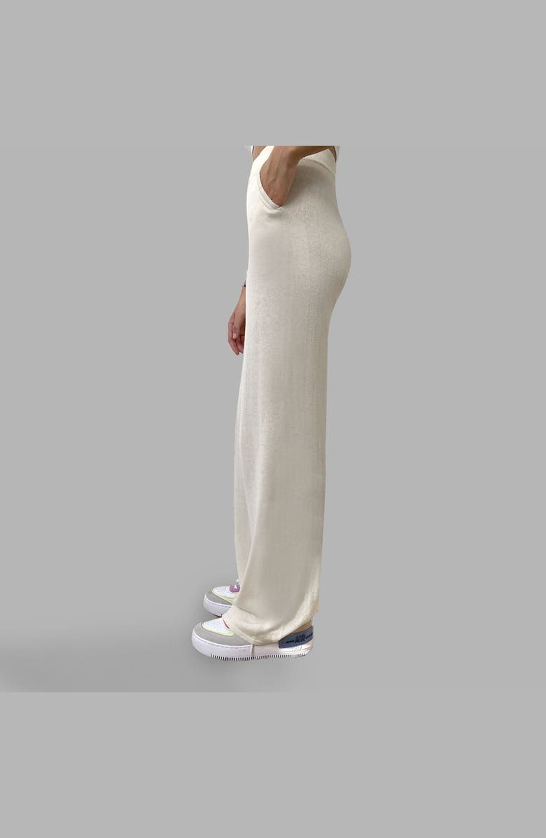 Blvck Whte High Waisted Wide Pants, Alternate, color, White