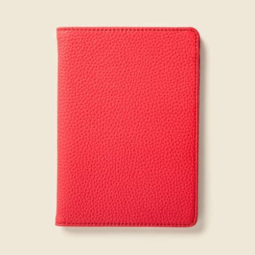 Casupo Leather Passport Wallet With Rfid Protection In Red