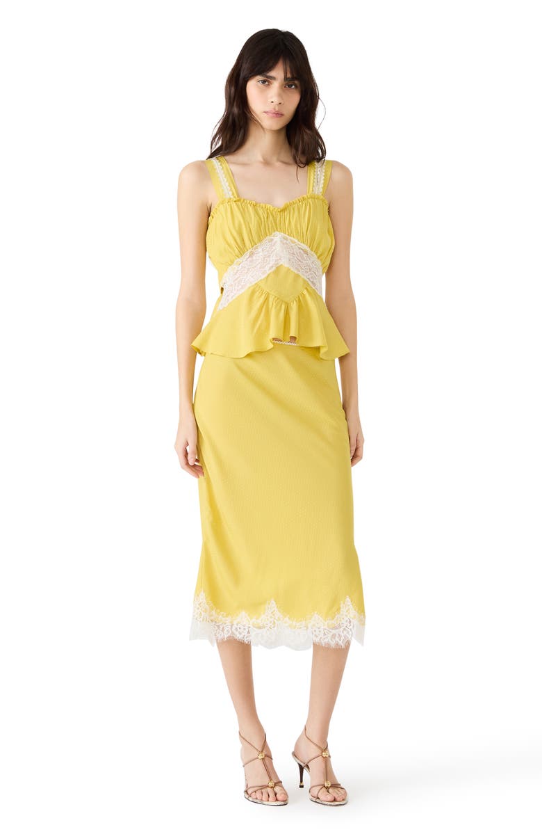 Steve Madden Cinthia Lace Trim Tank, Alternate, color, Golden Lime