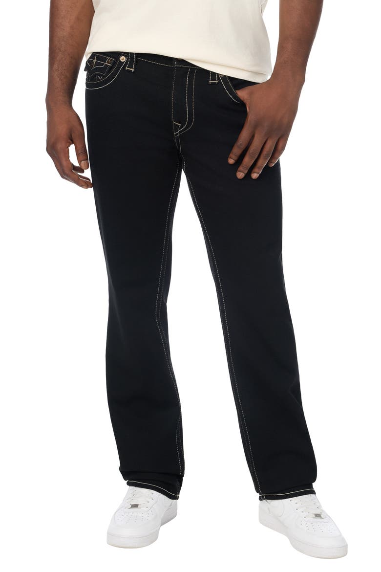 Ricky Single Needle Flap Regular Rise Straight Leg Jeans, Main, color, 2SB BLACK RINSE